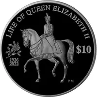 10 Dollars In the name of Elizabeth II, Life of Queen Elizabeth II, Black Finish