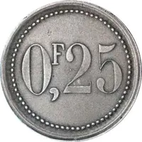25 Centimes - ville de Béthune [62] Silver Pattern