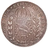 600 Réis - Luis I Countermarked issue over '640 Réis - Pedro I, Brazil'