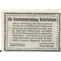 50 Heller Niedertalheim