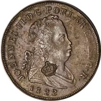 40 Réis - Pedro V Countermarked over Pataco - João VI, Portugal