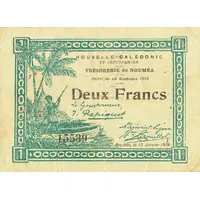 2 Francs penal text in 4 lines on reverse