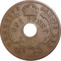 1 Penny - Elizabeth II Mule, George VI