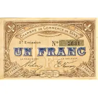 1 Franc - Chambre de Commerce de Sens 89