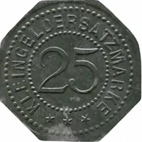 25 Pfennig - Regen Josef Schrank Goldwaren and Uhrengeschäft