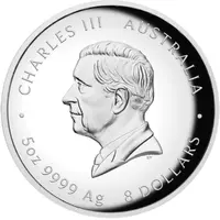 8 Dollars - Charles III 1st Portrait - Year of the Horse - Silver Proof High Relief