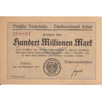 100 000 000 Mark Reichsbahndirektion