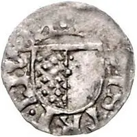 1 Pfennig - Wolter von Plettenberg and Jasper Linde Riga, two shields, smooth sides