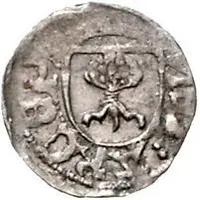 1 Pfennig - Wolter von Plettenberg and Jasper Linde Riga, two shields, smooth sides