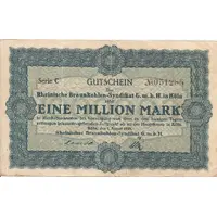 1 000 000 Mark Rheinisches Braunkohlen-Syndikat