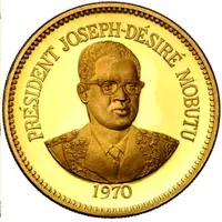 1 Zaïre 5 Years of J.D. Mobutu's Presidency, Gold Proof Issue