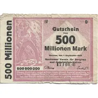 500 000 000 Mark Bochumer Verein für Bergbau und Gußstahlfabrikation