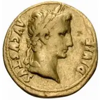 Quinarius Aureus - Augustus TR POT XXIIII, Victory