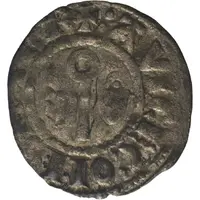 Denier - Aymeri IV and archbishop Gilles Aycelin