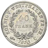40 Franken - Jérôme Bonaparte Tin pattern