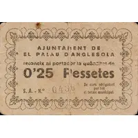 0.25 Pesetas El Palau d'Anglesola