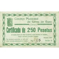 2.50 Pesetas Urrea de Gaén