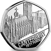 50 Pence - Charles III Canterbury Cathedral, Silver Proof