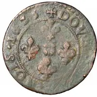 1 Double Tournois, 2 Deniers - John Theodore Type 2