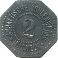 2 Pfennigs - Mücheln Anhaltische Kohlenwerke