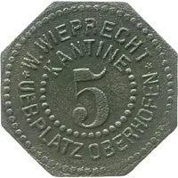 5 Pfennigs - Oberhofen W. Wieprecht Kantine Ueb. Platz