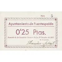 0.25 Pesetas Fuentespalda