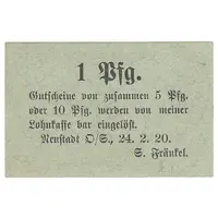 1 Pfennig Leinenfabrik S. Fränkel