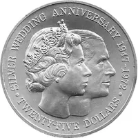 25 Dollars - Elizabeth II Silver Wedding