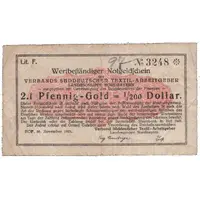 2.1 Pfenning-Gold = 1⁄200 Dollar Verband Süddeutscher Textilarbeitgeber - Landesgruppe Nordbayern
