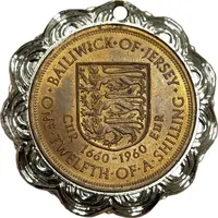 Encased coin 1⁄12 Shilling, Jersey Penny