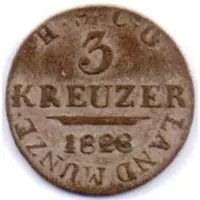 3 Kreuzers - Ernest I
