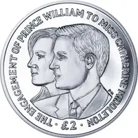 2 Pounds - Elizabeth II Royal Engagement, Silver