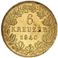 6 Kreuzers - Charles Gold Pattern