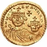 1 Solidus In the name of Heraclius and Heraclius Constantine, Cross with flat ends, short right bust
