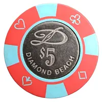 Token/Chip - 5 Dollars - Diamond Beac Casino Chip