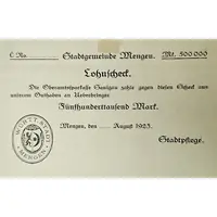 500 000 Mark Lohnscheck