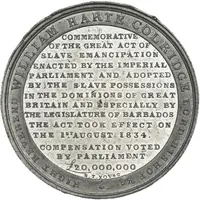 Medal - William IV Slavery Abolition Act, white metal