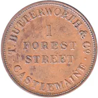 1 Penny - T. Butterworth and Co. Castlemaine, Victoria