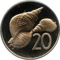 20 Tene - Elizabeth II 2nd portrait, Triton Shells