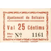 25 Céntimos Bellcaire d'Urgell