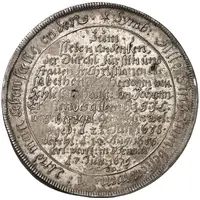 1 Thaler - John Ernest Death of Christiane Elisabeth, Wife of John Ernest