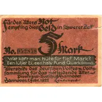 5 Mark Altershilfe des deutschen Volkes