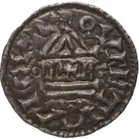 Denier - Charles II Quentovic mint, temple