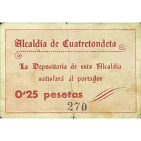 0.25 Pesetas Cuatretondeta