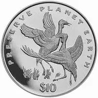 10 Dollars Wattled crane