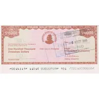 100 000 Dollars Travellers Cheque