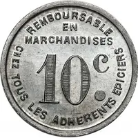 10 centimes - Chambre syndicale des épiciers détaillants - Dax [40]