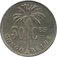 50 Centimes - Albert I French text