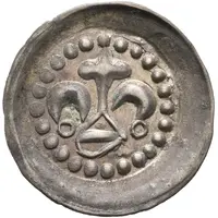 1 Pfennig 'Lilienpfennig' shield angled at right