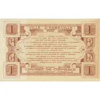 1 Franc - Ville et Chambre de Commerce d'Abbeville Filigrane abeilles